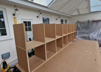 Bespoke shelving being made Archer Carpentry
