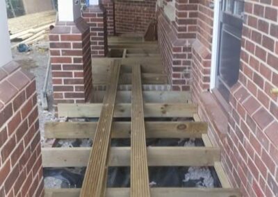 Carpentry work on decking for disabled access at Suffolk property