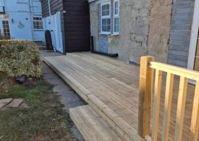 Decking with step and ramp