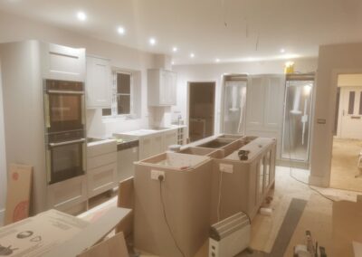 Kitchen being installed